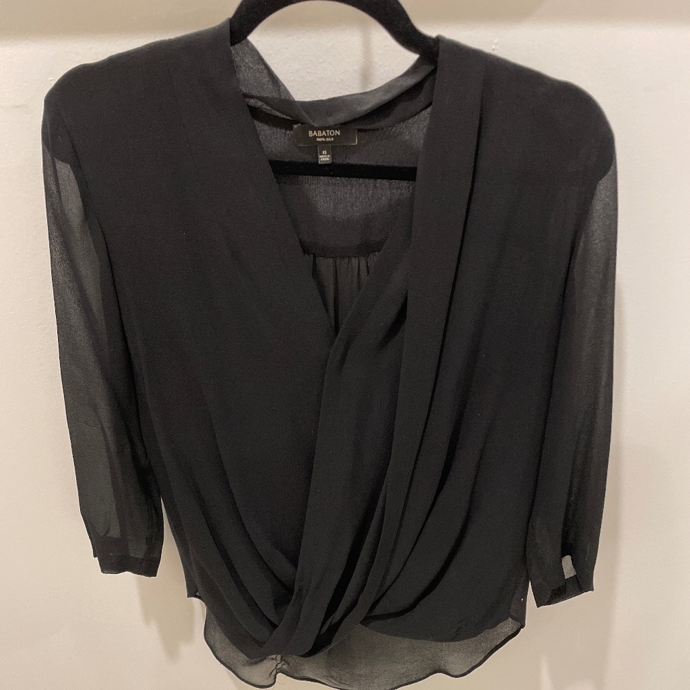 Aritzia |  Babaton | Sheer Oversized Blouse | Silk | XS